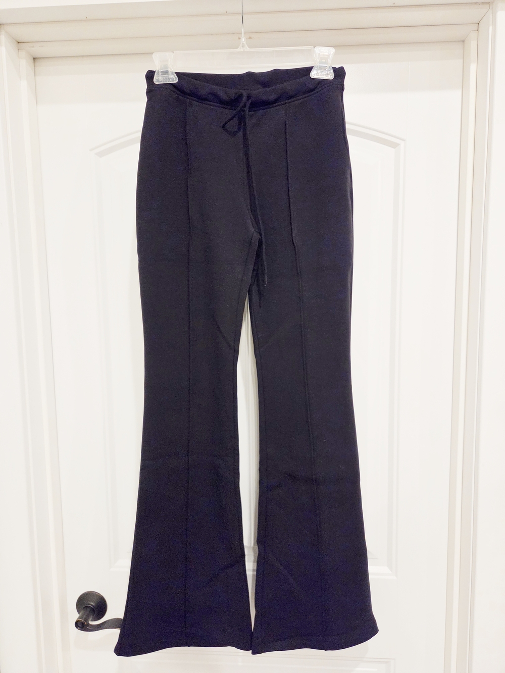 Women’s Black Flared Zenana Scuba Pants with Drawstring